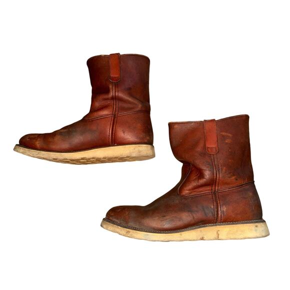 Vintage Red Wing Irish Setter Made in the USA Pull On Leather Work Boots -Sz 13D - Picture 4 of 12